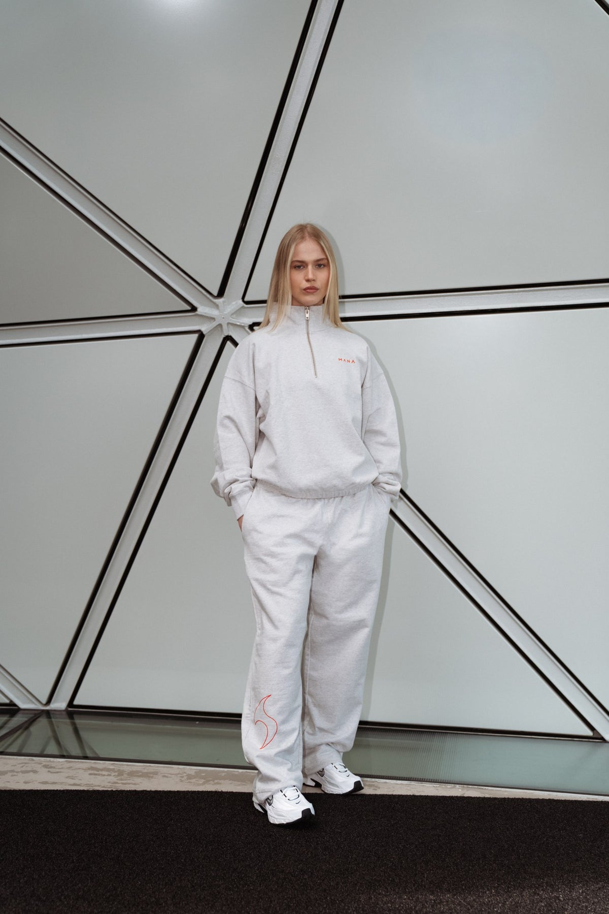 MANA SPC 1/4 Zip Sweater — Ash Grey